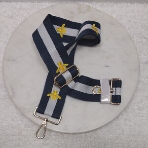 Ahdorned Strap Navy with White Stripe Adjustable 24 1/4"-47 1/4" L x 2" W #BK1